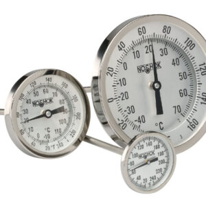 2" Bimetal Thermometer, 1/4" NPT Back Conn, 4" Stem Length, 0/200 F/C, .250" Diameter