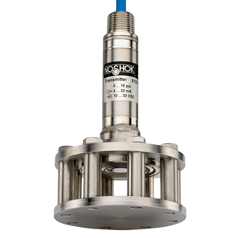 Cage Protected Submersible Transmitter, Wetted Materials: 316 SS, 0 psig to 15 psig, 0.25% Accuracy (BFSL), 4 mA to 20 mA Output, 50 ft PUR Cable, Lifting Ring